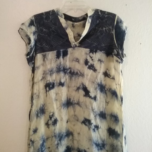 Tie Dye Embroidered Maxi Dress - Picture 3 of 12